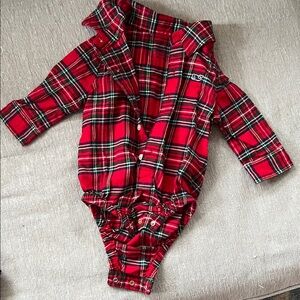 Vineyard Vines Plaid collared onesie